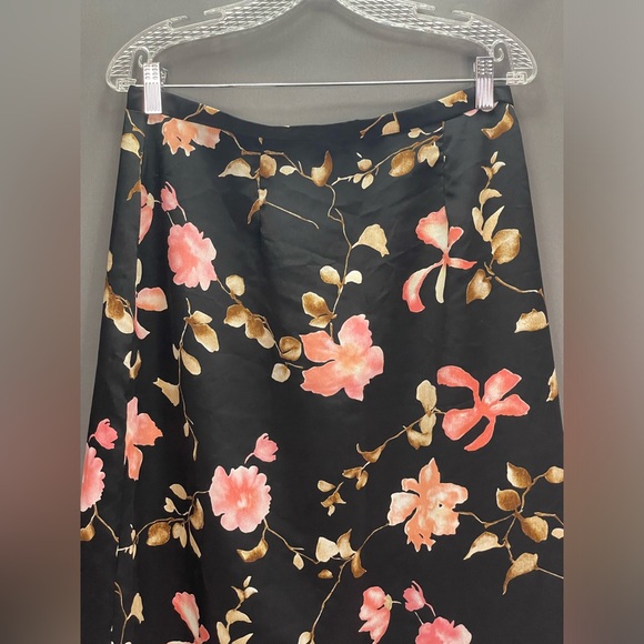 Vintage Gloria Vanderbilt sheer pink blossom floral maxi slit skirt - Picture 10 of 10